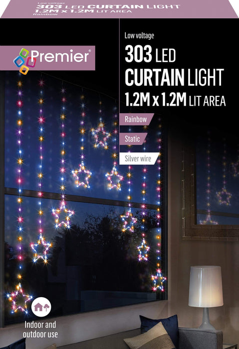 Premier Decorations Christmas Lights Rainbow Premier 1.2M X 1.2M Star Curtain Lights