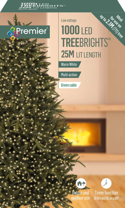Premier Decorations Christmas Lights Warm White Premier 1000 LED Treebrights Christmas Lights