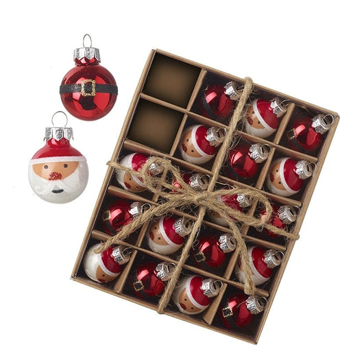 Heaven Sends Baubles Glass Santa Head and Belt Baubles – Set of 20 Glass Santa Head And Belt Baubles Set | Windlebridge Garden Nursery