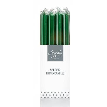Premier Decorations Christmas Candles Green Premier 25cm Dinner Candle Premier 25cm Dinner Candle