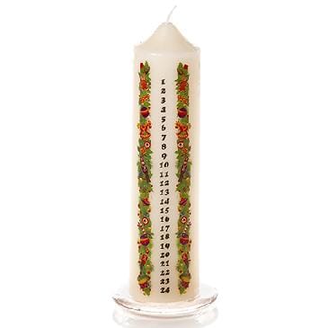 Premier Decorations Christmas Candles Ivory Premier 20cm Advent Candle with Glass Holder Premier 20cm Advent Candle with Glass Holder