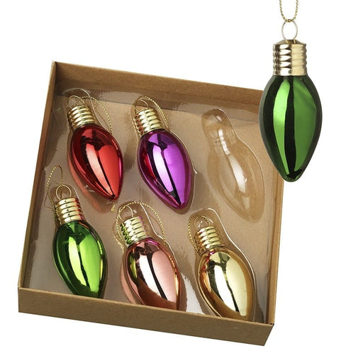 Heaven Sends Baubles Metallic Coloured Light Bulb Bauble Set Metallic Coloured Light Bulb Bauble Set | Windlebridge Garden Nursery