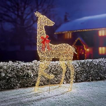 Premier Decorations Christmas Lights Premier 1.75m Lit Golden Elegance Twist Reindeer with 880 Warm White LED Premier 1.75m Lit Golden Elegance Twist Reindeer with 880 Warm White L
