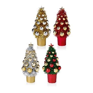 Premier Decorations Christmas Decoration Premier 21cm Mini Tinsel Tree in Pot 4 Assorted Premier 21cm Mini Tinsel Tree in Pot 4 Assorted