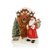 Premier Decorations Christmas Decoration Premier 22cm Battery Operated Lit Polyresin Santa Scene At the Front Door with Tree Premier 22cm Battery Operated Lit Polyresin Santa Scene At the Front D