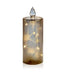 Premier Decorations Christmas Candles Premier 25cm Battery Operated Lit Glass Candle with 15 Warm White LED Stars Inside in Dia 9cm and Timer Premier 25cm Battery Operated Lit Glass Candle with 15 Warm White LED 