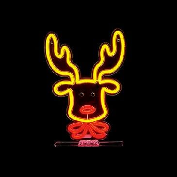 Premier Decorations Hanging Decoration Premier 33cm USB Lit Reindeer Head Neon Hanging Sign Premier 33cm USB Lit Reindeer Head Neon Hanging Sign