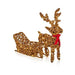 Premier Decorations Christmas Lights Premier 50 x 39cm Battery Operated Multi Action Lit Rattan Look Reindeer and Sleigh with 60 Warm White LED and Timer Premier 50 x 39cm Battery Operated Multi Action Lit Rattan Look Reinde