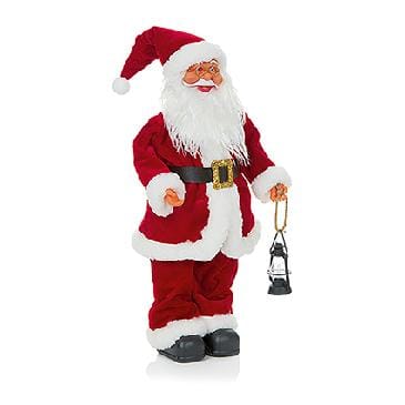 Premier Decorations Christmas Plush Premier 57cm Plush Red Velvet Santa with Lantern Premier 57cm Plush Red Velvet Santa with Lantern