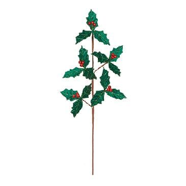 Premier Decorations Christmas Floristry Premier 64cm Green Holly and Red Berry Stem Premier 64cm Green Holly and Red Berry Stem