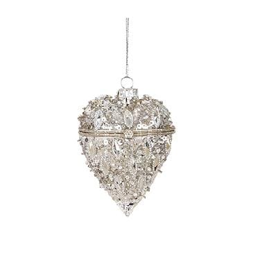 Premier Decorations Christmas Decoration Premier 70mm Silver Hinged Glass Heart Premier 70mm Silver Hinged Glass Heart