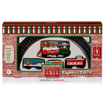 Premier Decorations Christmas Decoration Premier 9-piece Battery Operated Train Set with 2 Tracks Premier 9-piece Battery Operated Train Set with 2 Tracks