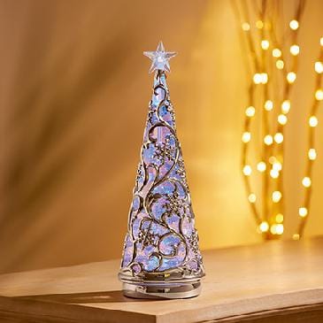 Premier Decorations Christmas Lights Premier 30cm Battery Operated Lit Silver Tree with Star with Colour Changing - White LED with Timer Premier 30cm Battery Operated Lit Silver Tree with Star with Colour Ch