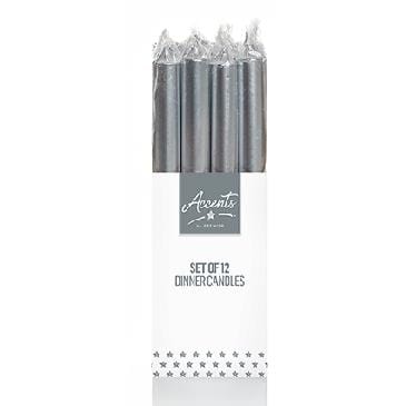 Premier Decorations Christmas Candles Silver Premier 25cm Dinner Candle Premier 25cm Dinner Candle