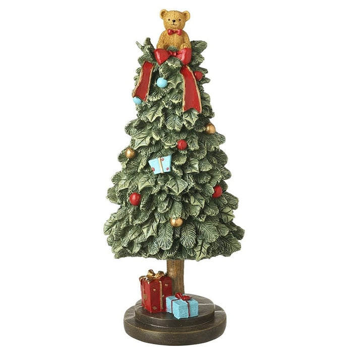 Heaven Sends Christmas Figurine Teddy Sitting On Christmas Tree Teddy Sitting On Christmas Tree | Windlebridge Garden Nursery