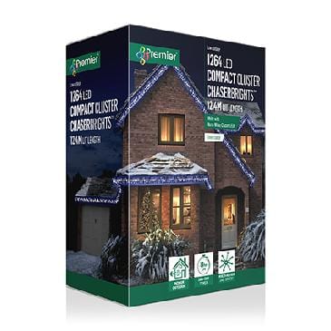 Premier Decorations Christmas Lights White Premier 1264 LED Compact Chasing Cluster Lights Premier 1264 LED Compact Chasing Cluster Lights