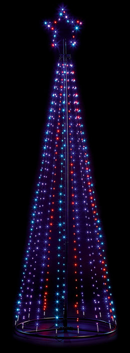Premier Decorations Christmas Ornaments 2.1m Premier Rainbow LED Pyramid Tree