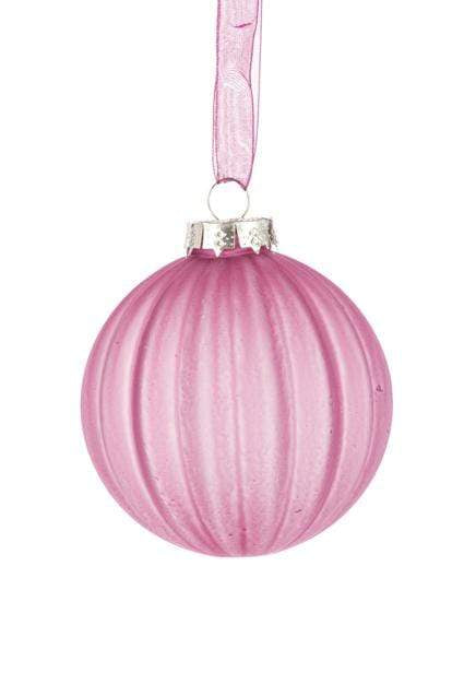 Floral Silk Baubles Glass April Bauble Pink Available in 8cm & 10cm