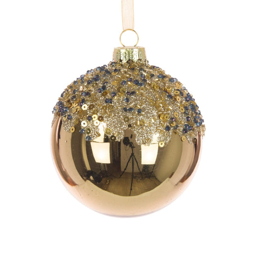 Floral Silk Baubles Glass Belka Bauble 8cm