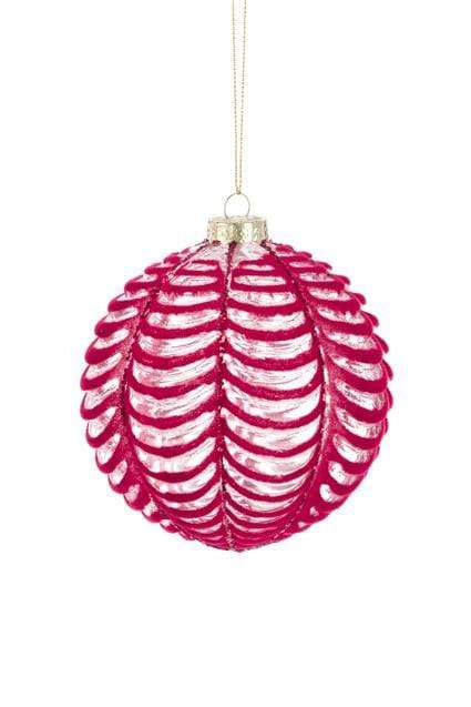 Floral Silk Baubles Glass Belle Bauble 8cm Or 10cm