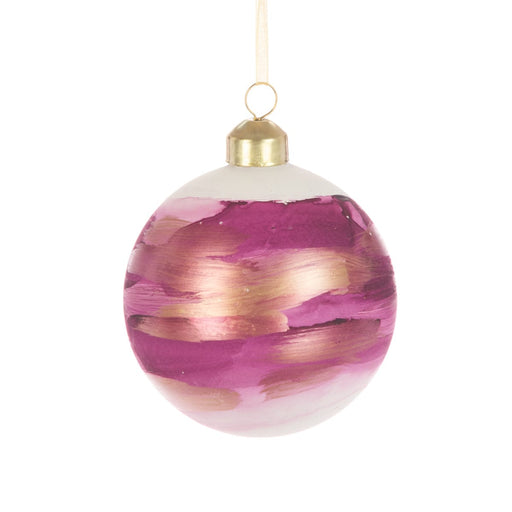 Floral Silk Baubles Glass Fabia Bauble 8cm or 10cm