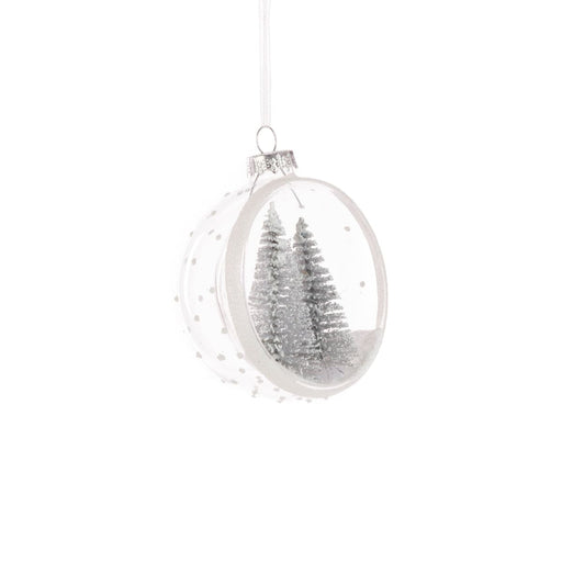 Floral Silk Baubles Glass Katie Christmas Tree Bauble 8cm & 10cm