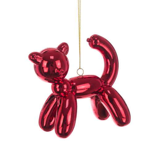 Floral Silk Baubles Glass Party Balloon Cat 9cm Bauble