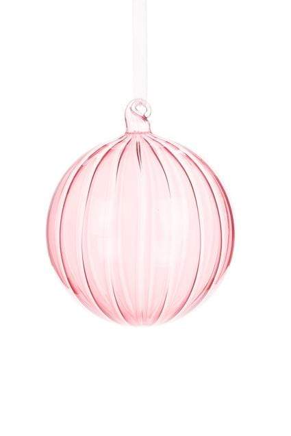 Floral Silk Baubles Glass Willow Bauble 10cm in Pink