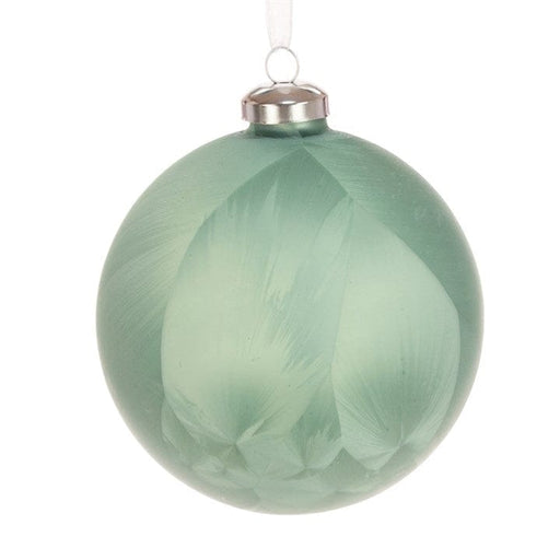 Floral Silk Baubles Sage Glass Edie Bauble 8cm & 10cm