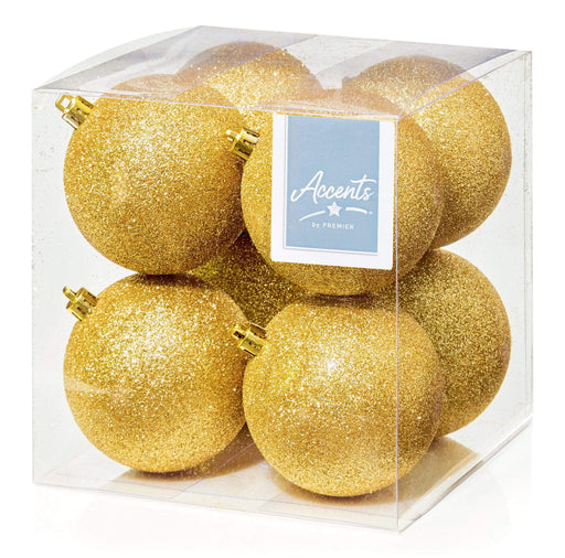 Premier Decorations Baubles Premier 8 x 80mm Champagne Gold Baubles