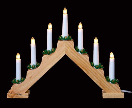 Premier Decorations Candle Bridge Premier 7-Bulb V Shape traditional Pine Candle Bridge