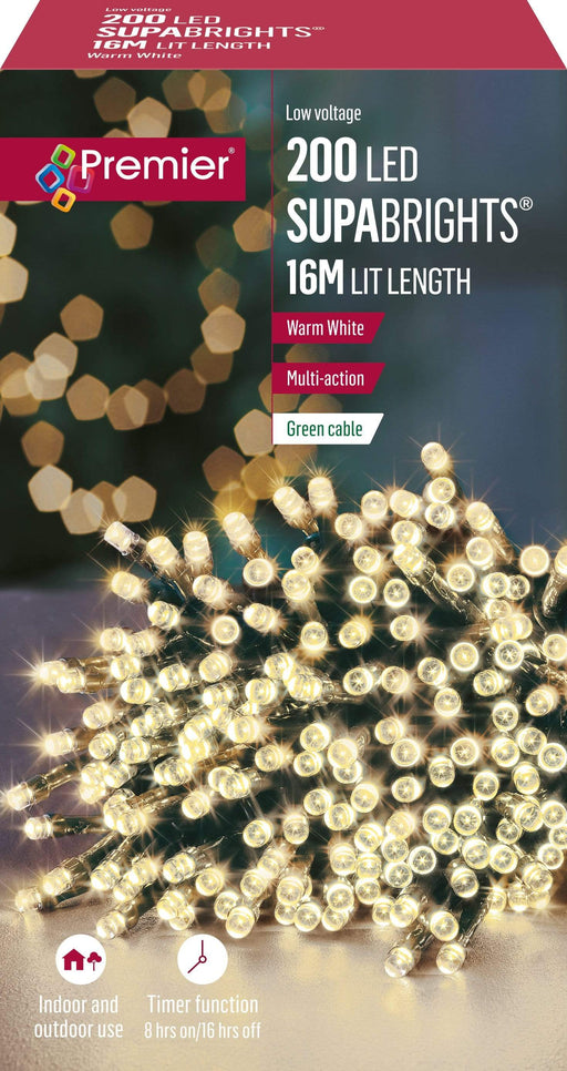 Premier Decorations Christams Lights Premier Multiaction 200 LED Supabrights Lights