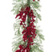 Floral Silk Christmas Garlands Fern Red Berry Garland 180cm (6ft)
