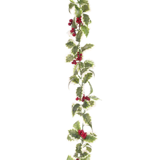 Floral Silk Christmas Garlands Variegated Holly Garland 180cm (6ft)