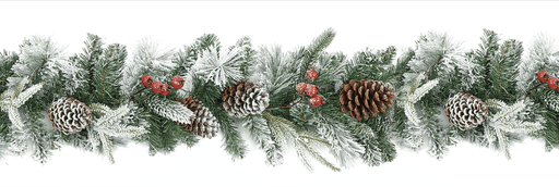 Premier Decorations Christmas Garlands Premier 2.7M Flocked Garland With Cones & Berries