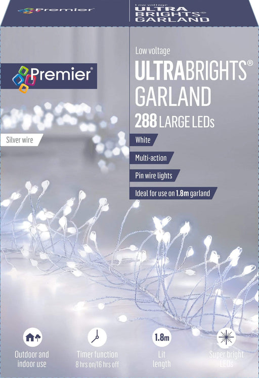 Premier Decorations Christmas Lights 288L M-A Silver UltraBright