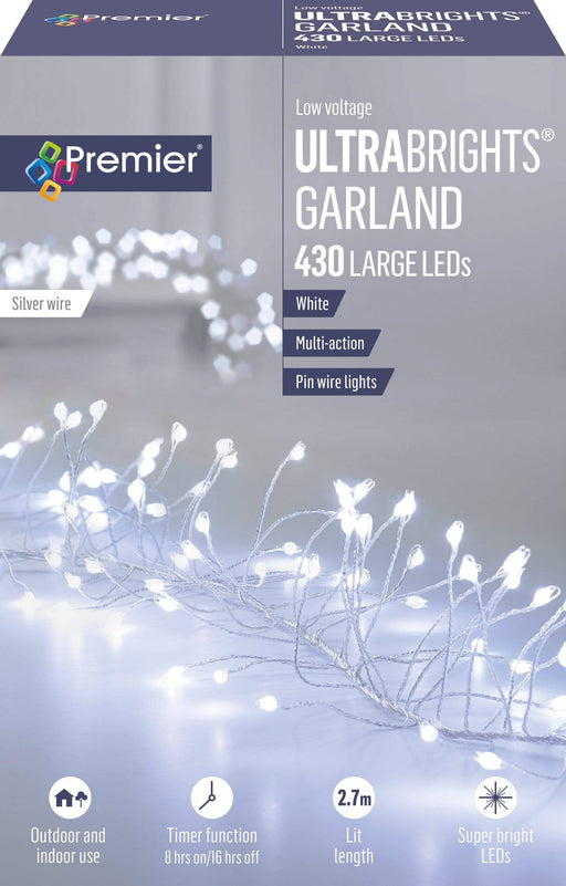 Premier Decorations Christmas Lights 430L M-A Silver UltraBright