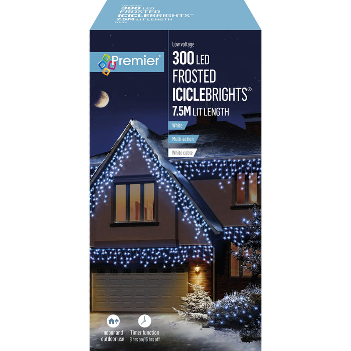 Premier Decorations Christmas Lights Premier 300 LED Multi-Action Frosted Cap Icicles