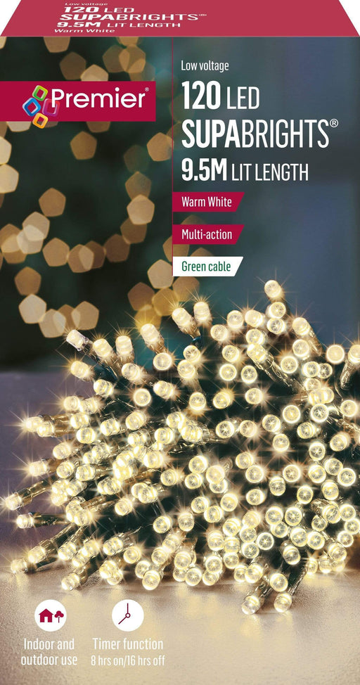 Premier Decorations Christmas Lights Premier Multiaction 120 LED Supabrights Lights
