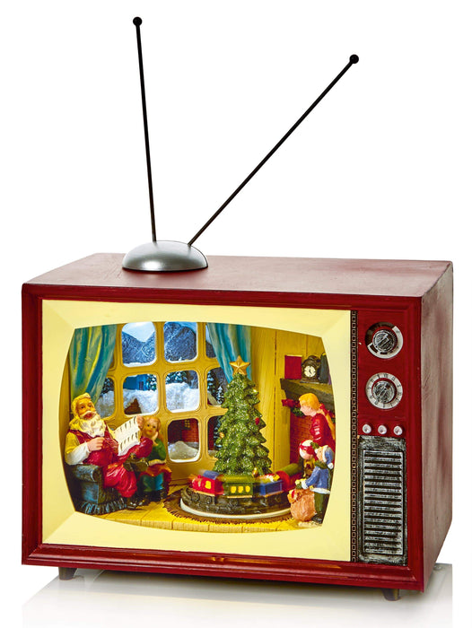 Premier Decorations Christmas Ornaments Premier 3D TV scene with rotating Christmas Tree