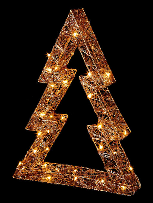 Premier Decorations Christmas Ornaments Premier Rose Gold 45cm Lit Hollow Metal Tree With Multi-coloured LED'S