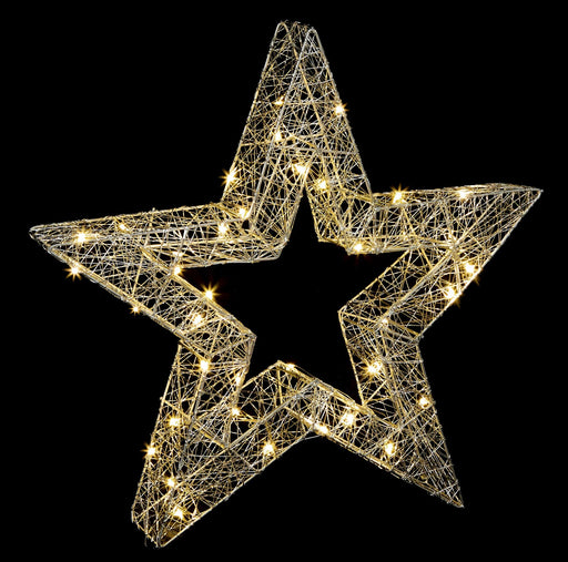 Premier Decorations Christmas Ornaments Premier Silver 45cm Lit Metal Hollow Star With LED'S