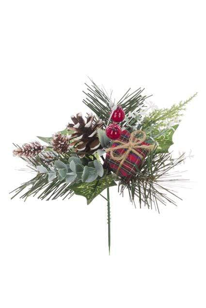 Floral Silk Christmas Pick Natural Christmas Pick 21cm