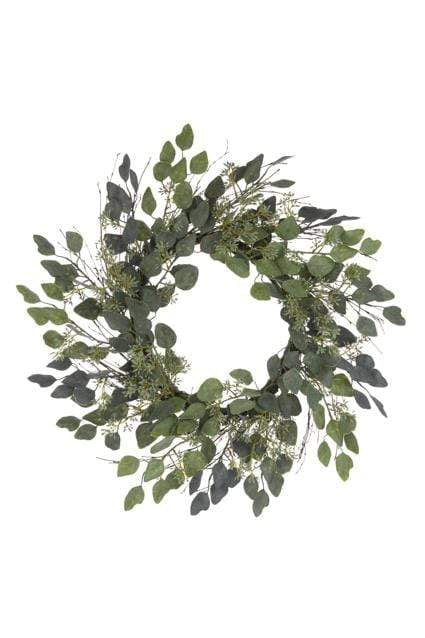 Floral Silk Christmas Wreaths Gleethorpe Eucalyptus Christmas Wreath 60cm