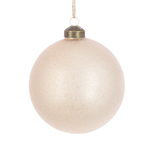 Floral Silk Baubles Cream Glass Wendy Bauble 10cm Cream or Sage