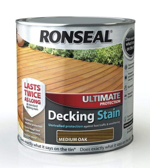 Ronseal Decking Stain Ronseal Ultimate Protection Decking Stain Medium Oak 2.5L