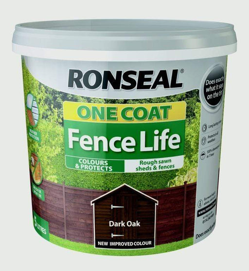 Ronseal Fence Paint Ronseal One Coat Fence Life 5L Dark Oak