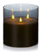 Premier Decorations LED Candles Premier 15x15cm Triple Flame Flickabright in Grey Glass