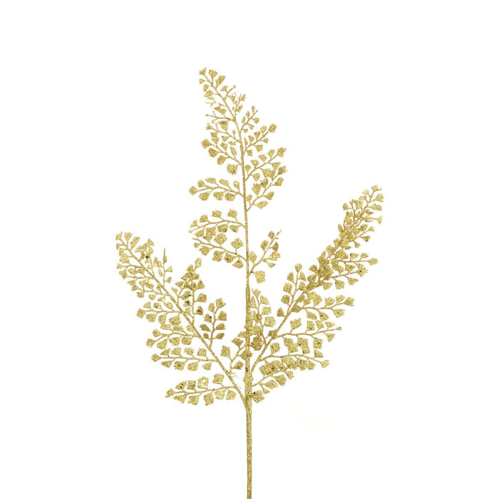 Floral Silk Maidenhair Fern Sparkle Maidenhair Fern 60cm in Gold