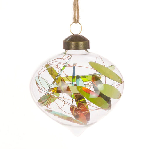 Floral Silk Baubles Onion Glass Andi Bauble In Various Shapes